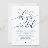 Invitation Oui, On L'A Fait, Réception De Mariage De Script M (Devant)