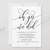 Invitation Oui, On L'A Fait, Réception De Mariage De Script M (Devant)
