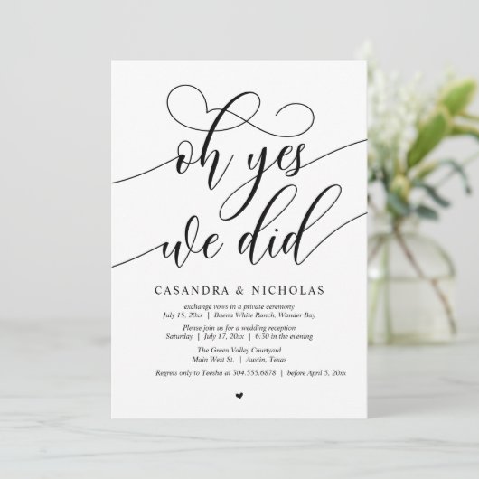 Invitation Oui, On L'A Fait, Réception De Mariage De Script M (Debout devant)