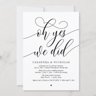 Invitation Oui, On L'A Fait, Réception De Mariage De Script M