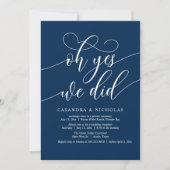 Invitation Oui, On L'A Fait, Réception De Mariage De Script M (Devant)