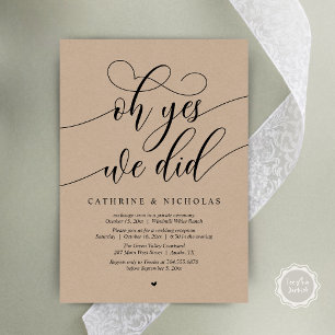 Invitation Oui, On L'A Fait, Réception De Mariage De Script M