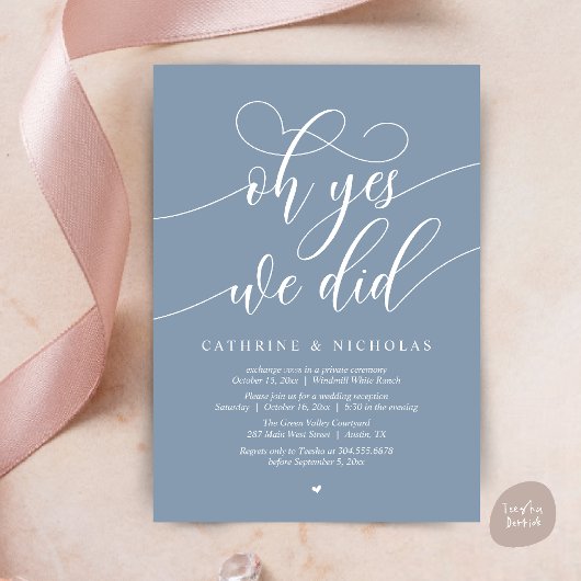 Invitation Oui, On L'A Fait, Réception De Mariage De Script M