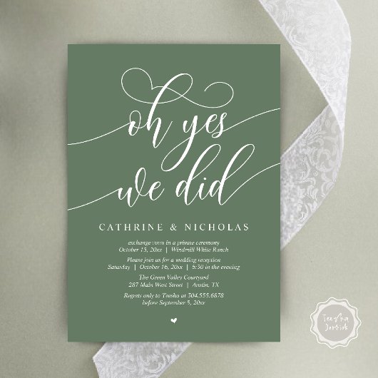 Invitation Oui, On L'A Fait, Réception De Mariage De Script M