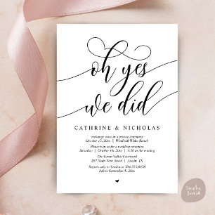 Invitation Oui, On L'A Fait, Réception De Mariage De Script M