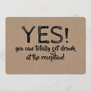 Invitation Oui Vous Pouvez Obtenir Drunny Funny BRIDESMAID CA