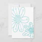 Invitation Oups Daisy Simple Aqua Bleu Enregistrer la Date (Dos)