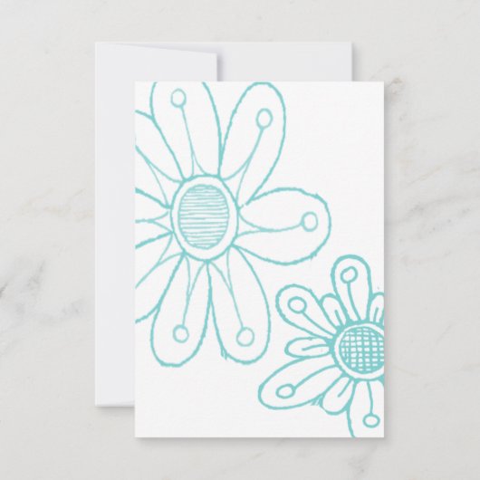 Invitation Oups Daisy Simple Aqua Bleu Enregistrer la Date (Dos)