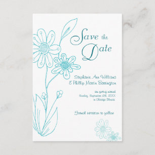Invitation Oups Daisy Simple Aqua Bleu Étape Date