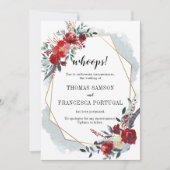Invitation Oups ! Postponte fleurie Boho géométrique or (Devant)
