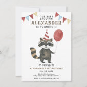 Invitation Our Baby Raccoon 1st Birthday (Devant)