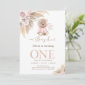 Invitation Our Beary Sweet Pampass First 1st Birthday (Debout devant)