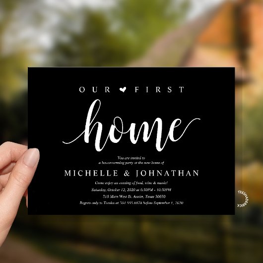 Invitation Our First Home Modern Rustic Housewarming party