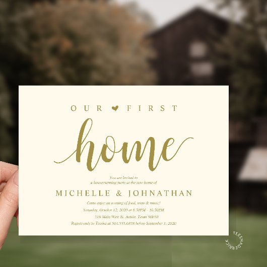 Invitation Our First Home Modern Rustic Housewarming party