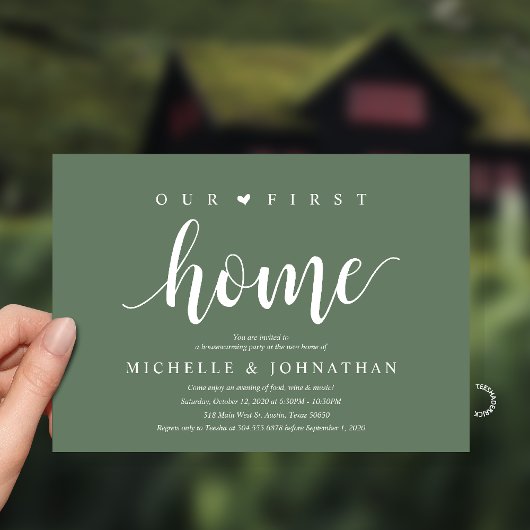 Invitation Our First Home Modern Rustic Housewarming party