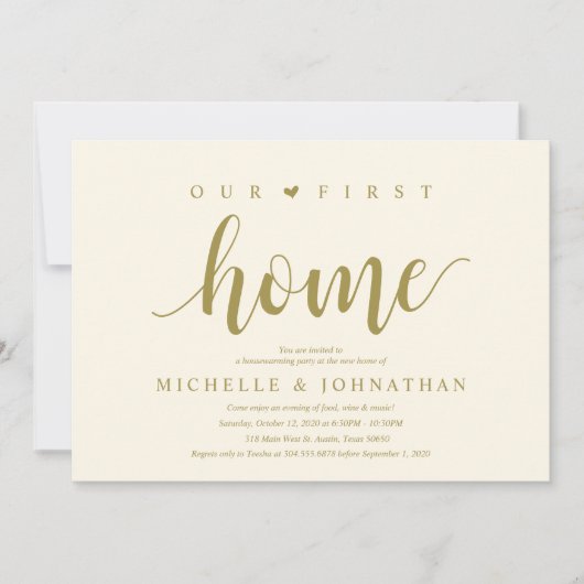 Invitation Our First Home Modern Rustic Housewarming party (Devant)