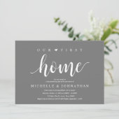 Invitation Our First Home Modern Rustic Housewarming party (Debout devant)