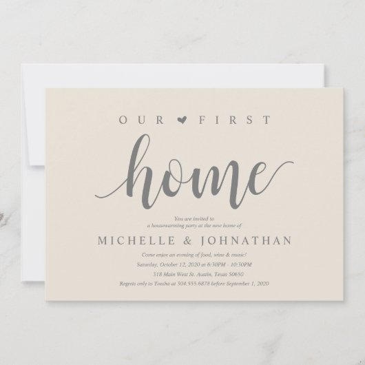 Invitation Our First Home Modern Rustic Housewarming party (Devant)