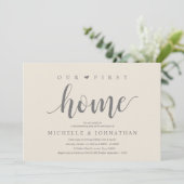 Invitation Our First Home Modern Rustic Housewarming party (Debout devant)