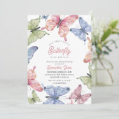 Invitation Our Little Butterfly Gender Neutral Baby Shower (Debout devant)