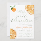 Invitation Our Little Clementine Elegant Script Baby Shower (Devant)
