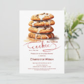 Invitation Our Little Cookie Is On The Way Cute Baby Shower (Debout devant)