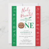 Invitation Our Little Meatball is One Birthday Party  (Devant)