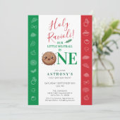 Invitation Our Little Meatball is One Birthday Party  (Debout devant)