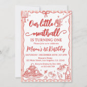 Invitation Our Little Meatball Italian Birthday Party (Devant)