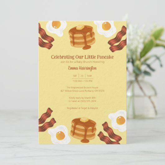 Invitation Our Little Pancake Breakfast Brunch Theme (Debout devant)