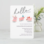 Invitation Our little pig baby shower (Debout devant)
