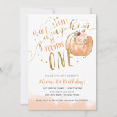 Invitation Our Little Pumpkin Is Turning One 1st Birthday (Devant)