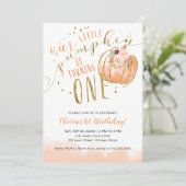 Invitation Our Little Pumpkin Is Turning One 1st Birthday (Debout devant)