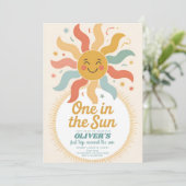 Invitation Our Little Sunshine Turns One Birthday (Debout devant)