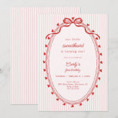 Invitation Our Little Sweetheart Birthday (Devant / Derrière)