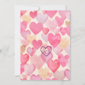 Invitation Our Little Sweetheart is ONE, hearts 1st Birthday (Dos)