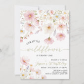 Invitation Our Little Wildflower 1st Birthday Invite (Devant)