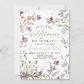 Invitation Our Little Wildflower 1st Birthday Invite (Devant)