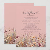 Invitation Our Little Wildflower Fall Floral Baby Shower (Devant / Derrière)