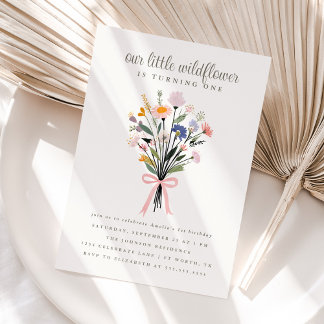 Invitation Our Little Wildflower First Birthday Party