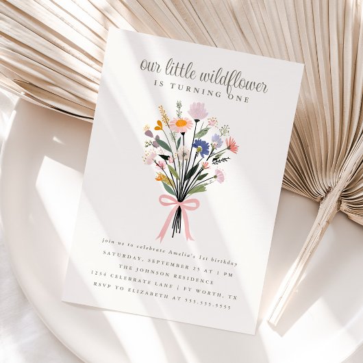 Invitation Our Little Wildflower First Birthday Party