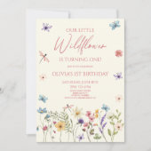 Invitation Our Little Wildflower Wild Flower Birthday Party (Devant)