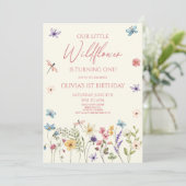 Invitation Our Little Wildflower Wild Flower Birthday Party (Debout devant)