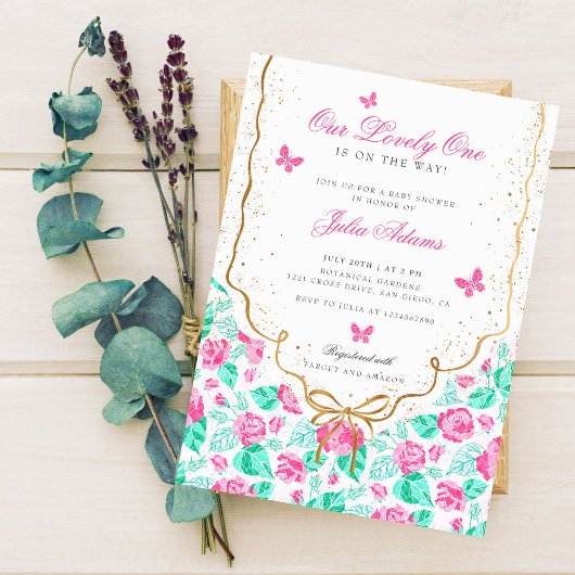 Invitation Our Lovely One Baby Shower