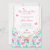 Invitation Our Lovely One Baby Shower (Devant)