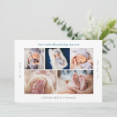 Invitation Our Miracle has Arrived Baby Announcement Card (Debout devant)