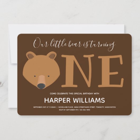 Invitation Ours 1er anniversaire (Devant)