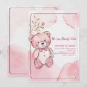 Invitation Ours à eau rose (Devant / Derrière)