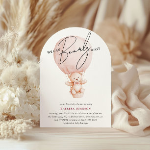 Invitation Ours aquarelle à peine attendre Fille Baby Shower