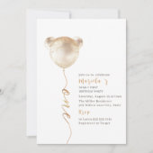 Invitation Ours Aquarelle Moderne Un Anniversaire (Devant)